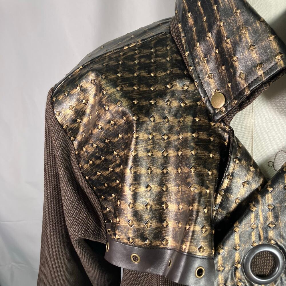 Spirit Halloween Steampunk Costume Jacket Brown Gold L Large NWT Cosplay 14+ - Picture 6 of 16